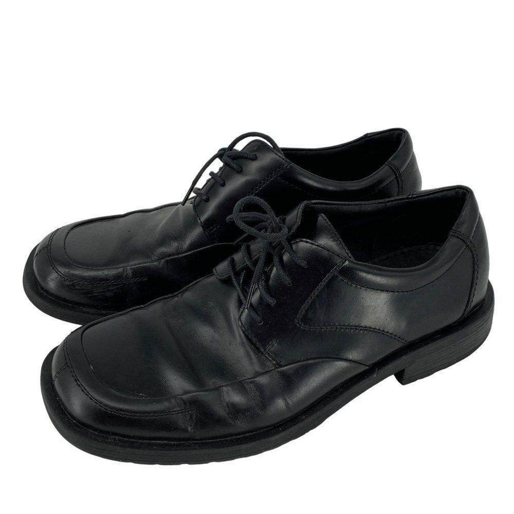 Mens Unlisted by Kenneth Cole Black Lace Up Oxford Squaare Toe Size 10.5 3813